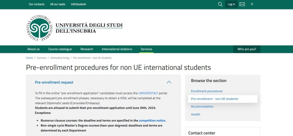 university of insurbia application