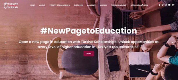 türkiye bursları program website photo