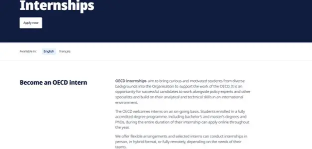 oecd internship programme application steps 2
