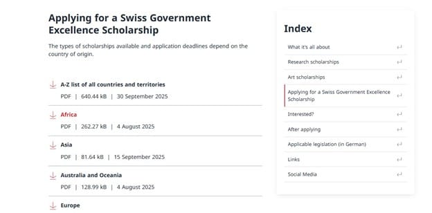 swiss government excellence scholarships 2026 application process,,,,